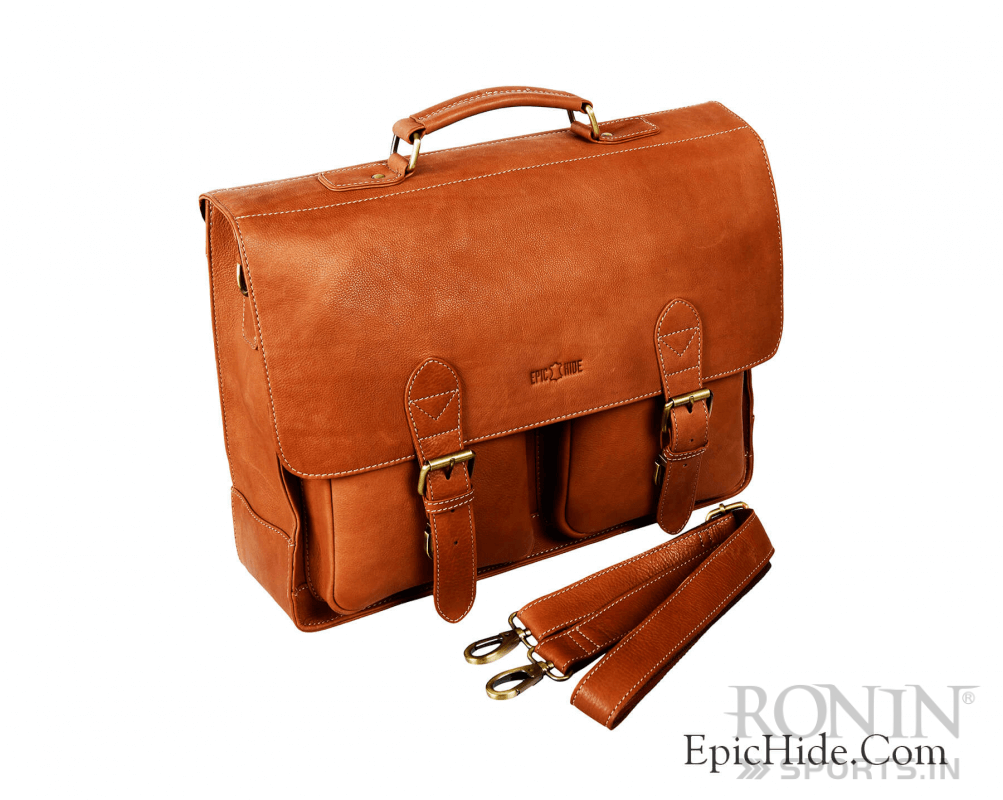 Vintage Leather Laptop Bag 07 - Image 3