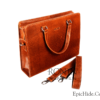 Vintage Leather Laptop Bag - Image 4